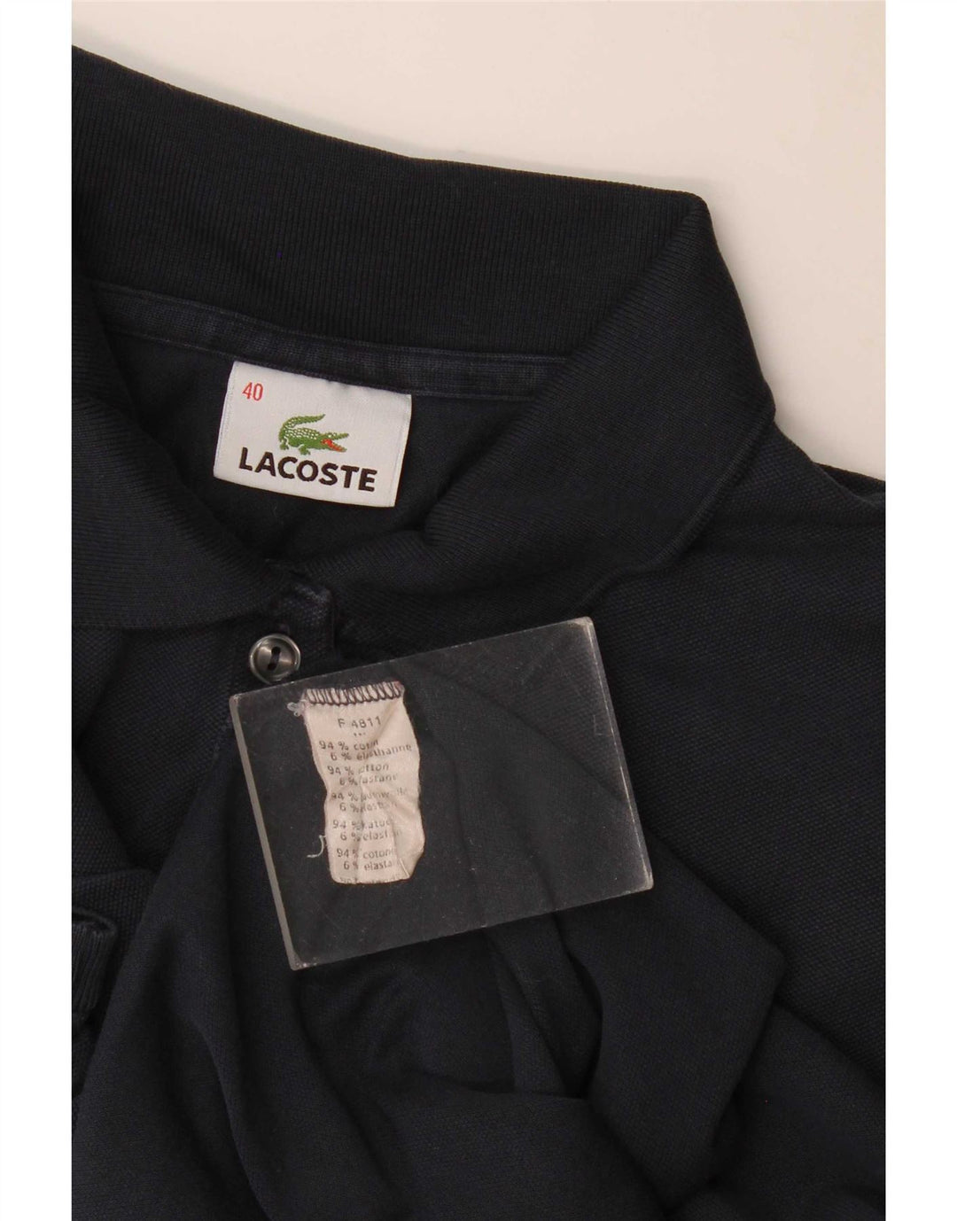 Lacoste Polo Femme Taille 40 Coton Bleu Marine Moyen
