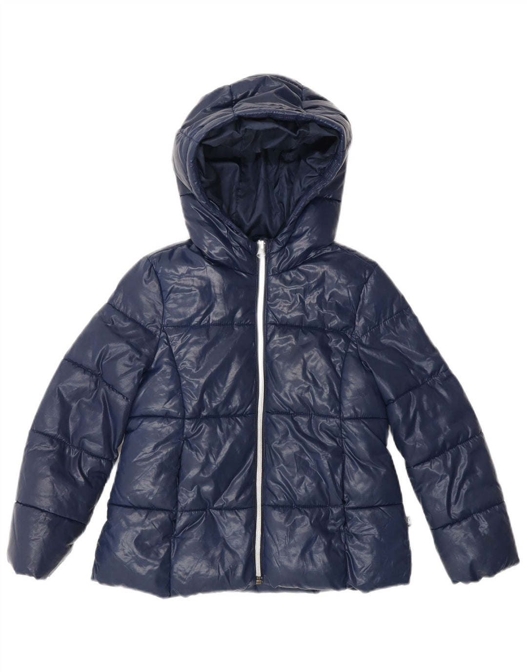 BENETTON Veste matelassée à capuche pour fille 6-7 ans Small Bleu marine Polyester