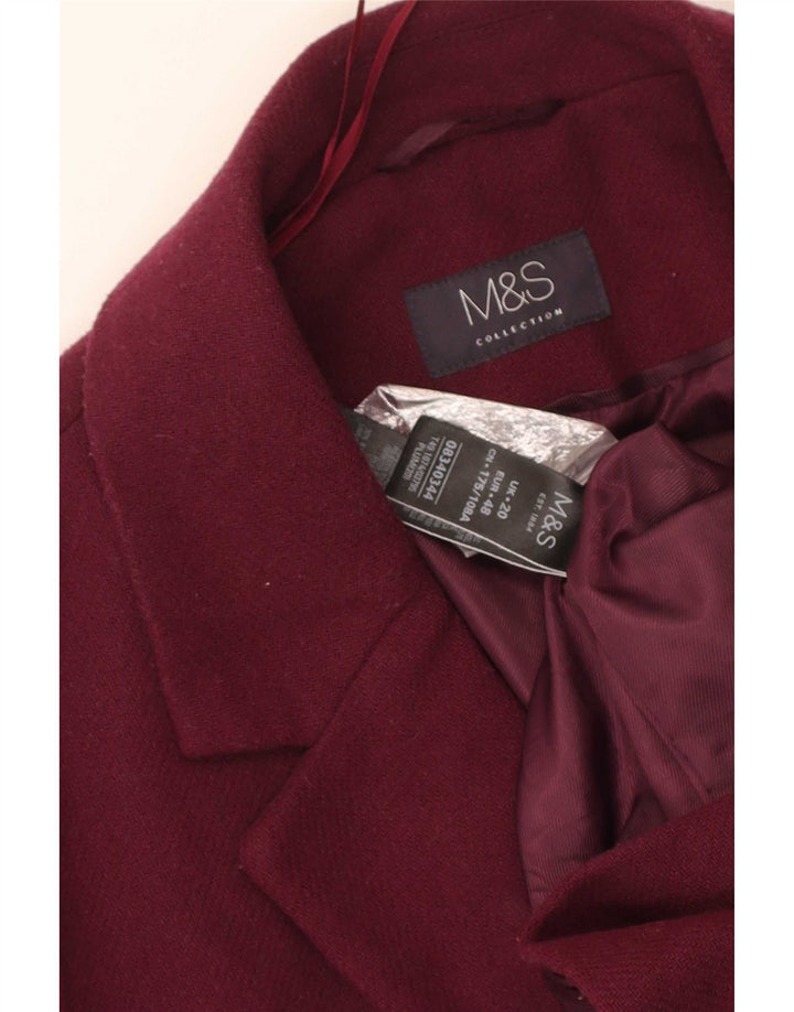 Marks & Spencer Manteau Femme UK 20 2XL Bordeaux Polyester