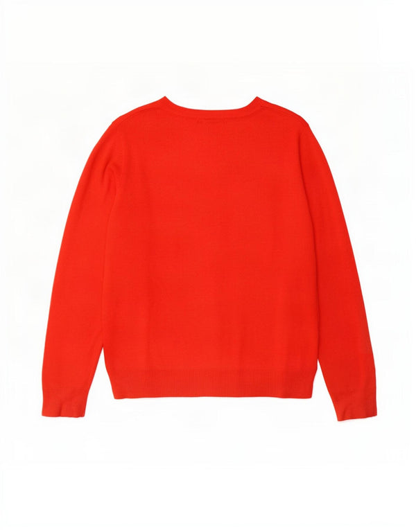 Marks & Spencer Pull col bateau pour femme UK 14 Grand Acrylique Rouge