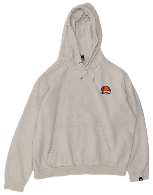 ELLESSE Pull à capuche surdimensionné pour femme UK 16 Grand coton blanc