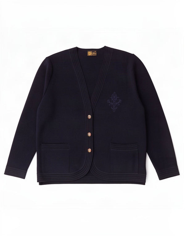 Zero Femme Cardigan Pull IT 52 2XL Bleu Marine