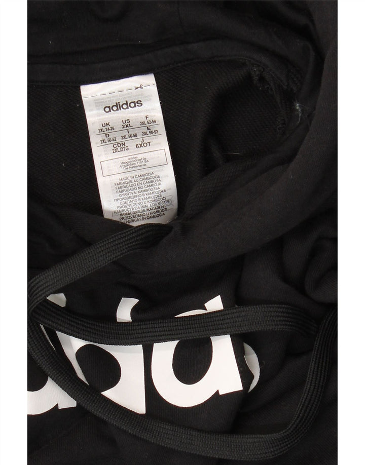 ADIDAS Pull à capuche graphique pour femme UK 24/26 2XL Coton noir