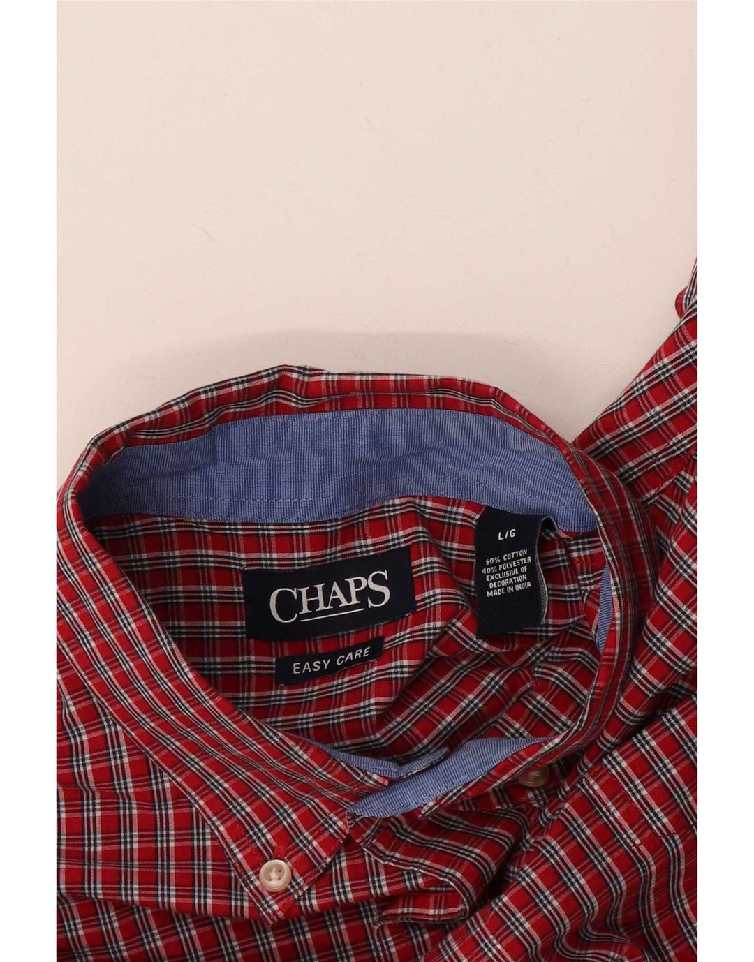 Chaps Chemise Homme Facile d'entretien Grand Carreau Rouge Coton