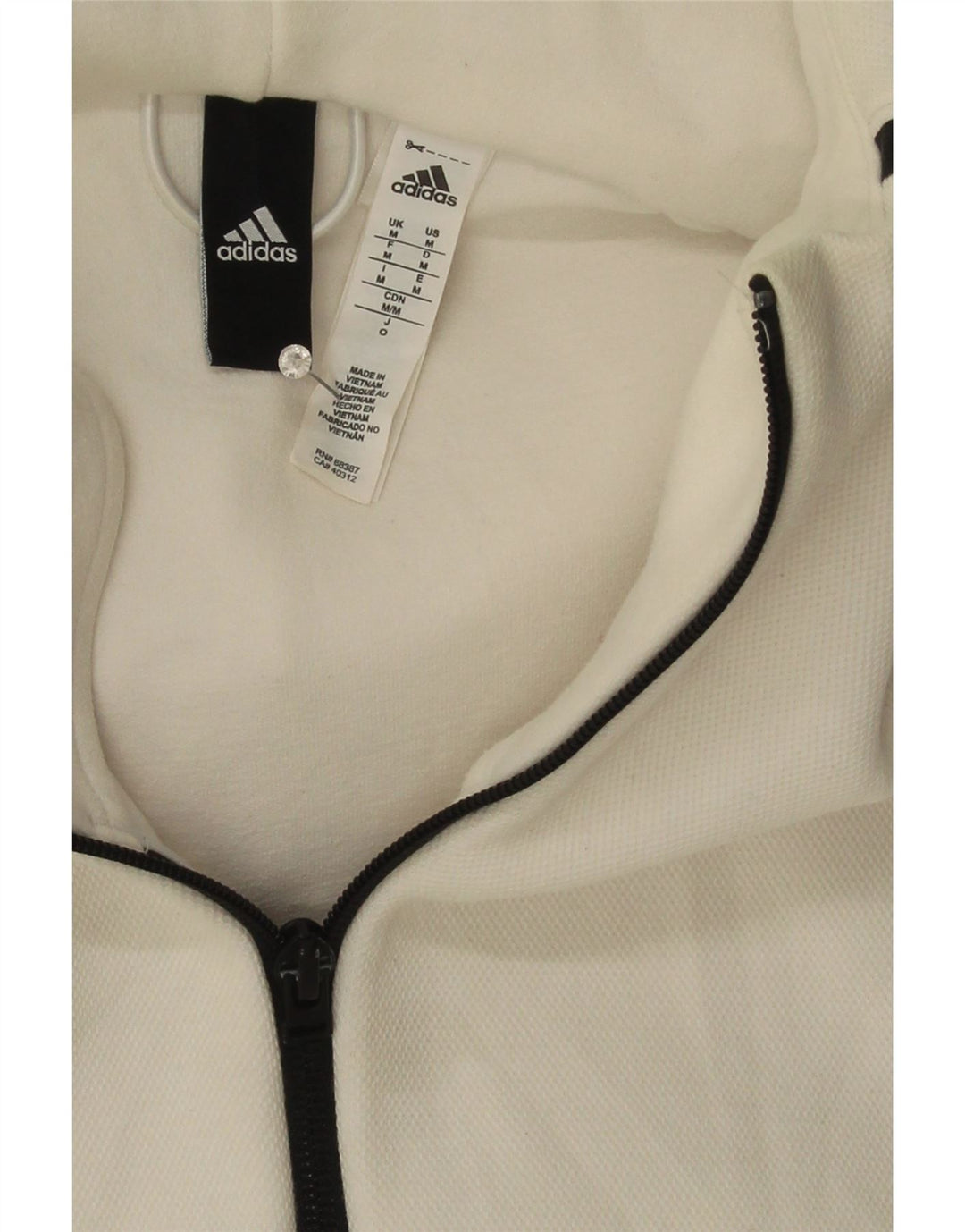 ADIDAS Pull à capuche zippé pour homme en coton blanc moyen