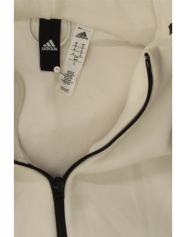 ADIDAS Pull à capuche zippé pour homme en coton blanc moyen