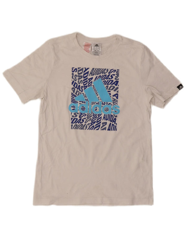 Adidas T-Shirt Graphique Garçon 13-14 ans Blanc Coton
