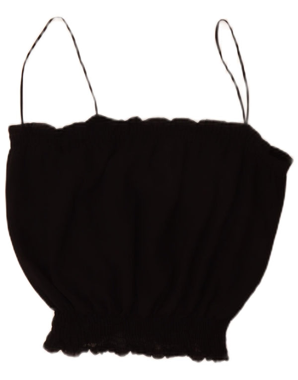 Zara Femme Cami Top UK 16 Large Noir Polyester