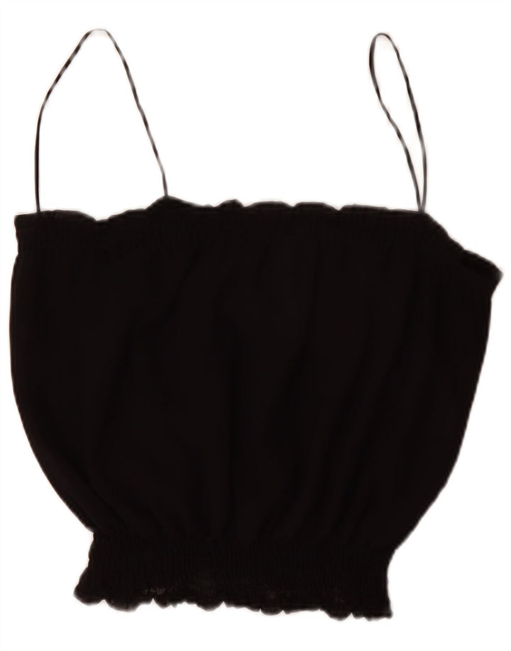 Zara Femme Cami Top UK 16 Large Noir Polyester