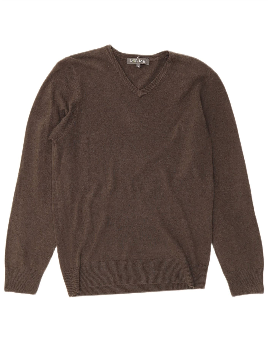MARKS & SPENCER Pull col V Homme Petit Gris Acrylique