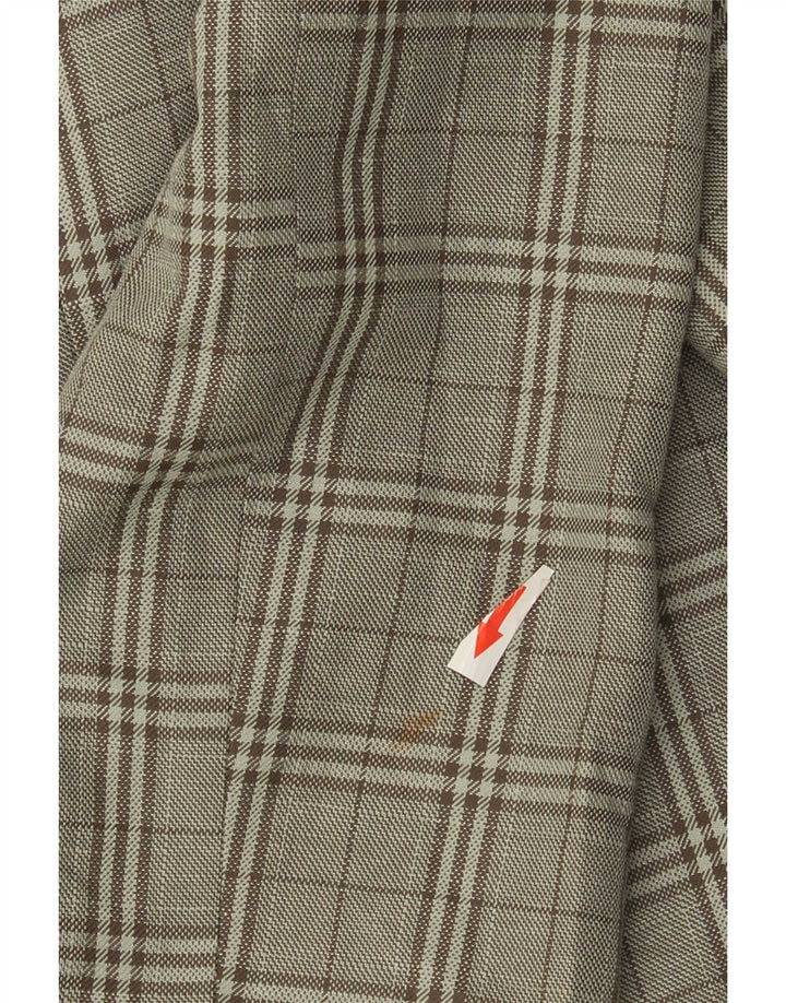 Topshop Veste blazer à double boutonnage pour femme UK 12 à carreaux vert moyen