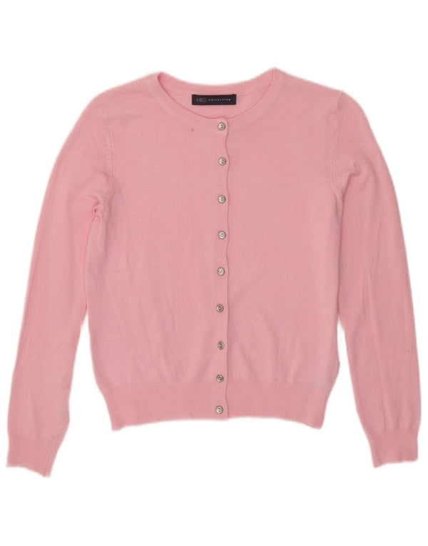 Marks & Spencer Womens Crop Cardigan Sweater UK 8 Small Pink Viscose