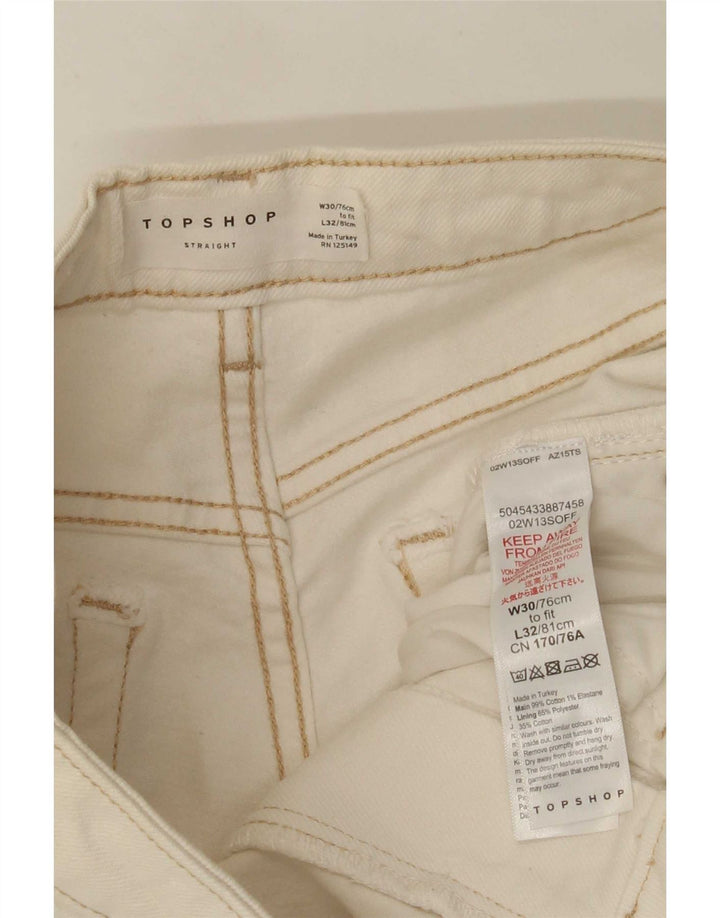 Topshop Jean droit femme W30 L26 coton blanc
