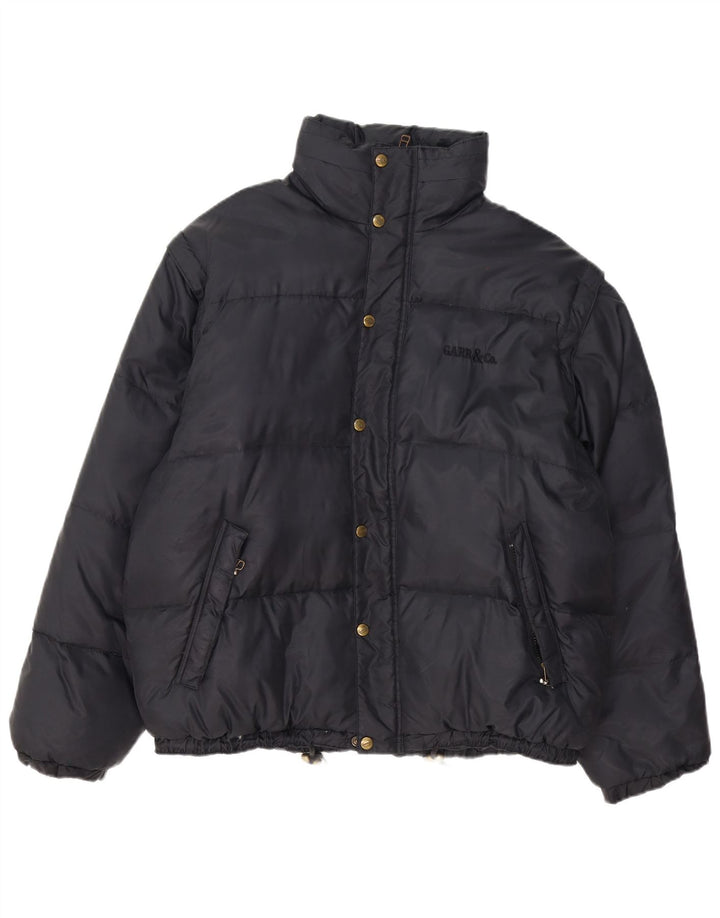 veste rembourrée à capuche vintage pour homme UK 40 Grand nylon noir
