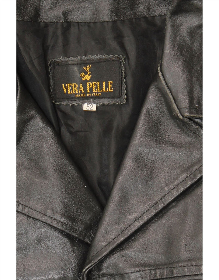 VINTAGE Veste en cuir homme IT 52 XL Cuir noir