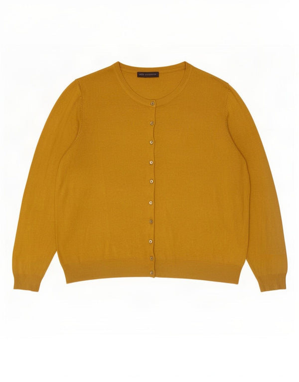Marks & Spencer Pull Cardigan Femme UK 22 3XL Jaune Viscose