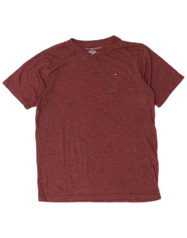 Tommy Hilfiger Boys T-Shirt Top 15-16 Years Large Burgundy Cotton