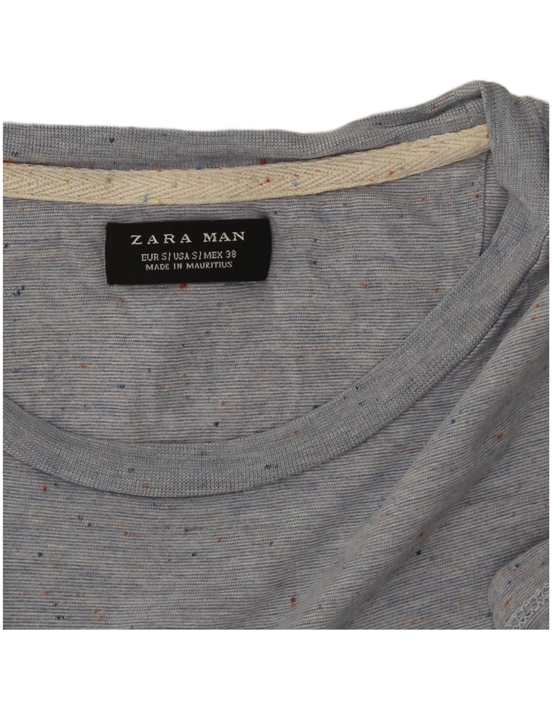 Zara T-Shirt Homme Haut Petit Bleu Moucheté