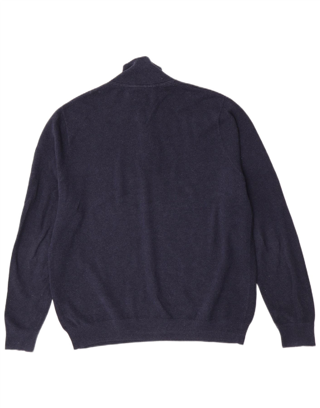 John Lewis Pull à col zippé pour homme en coton bleu marine Taille L
