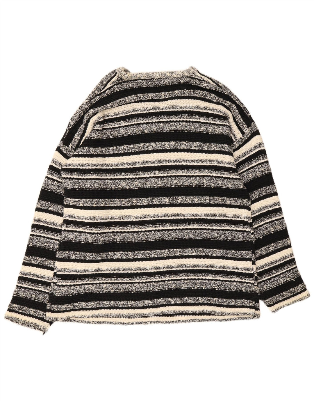 Chambers Pull Col V Homme Noir Moyen Rayé Coton