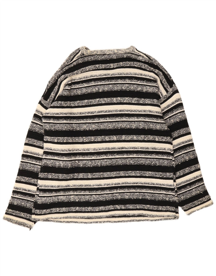 Chambers Pull Col V Homme Noir Moyen Rayé Coton