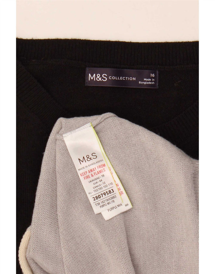 Marks & Spencer Pull col bateau pour femme UK 16 Large Multicolore