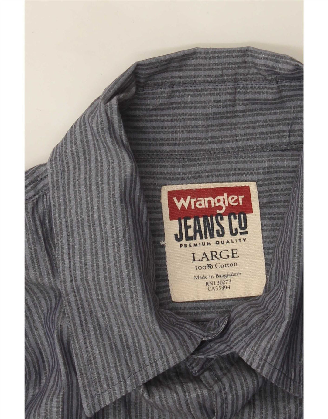 Wrangler Chemise Homme Large Bleu Rayure Coton