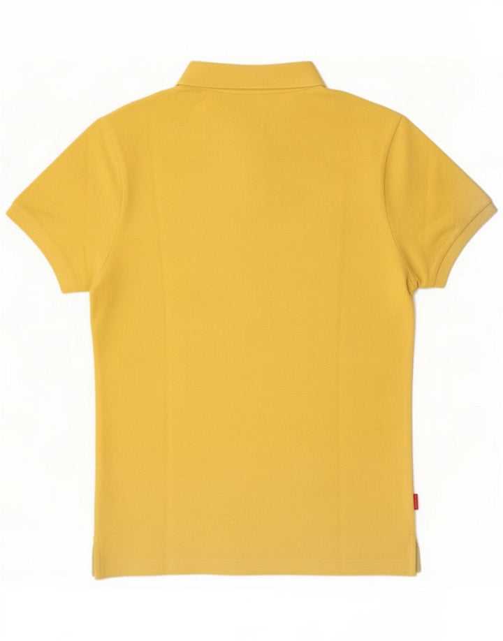 Blauer Polo Homme Petit Coton Jaune