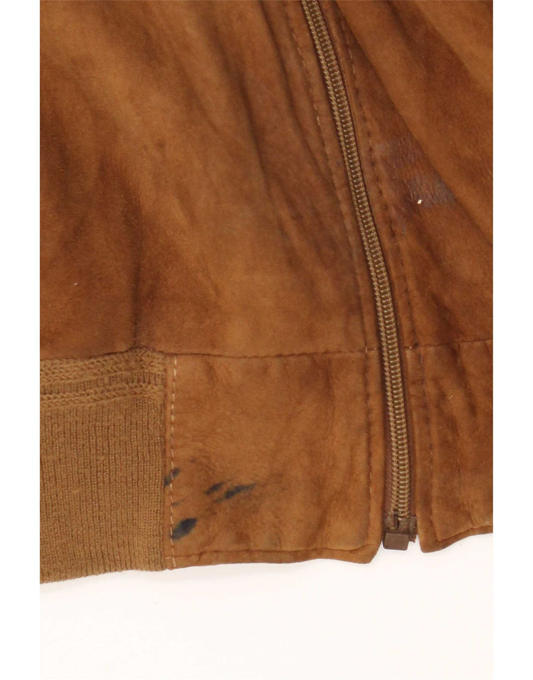 vintage Mens Suede Bomber Jacket UK 42 XL Cuir Marron