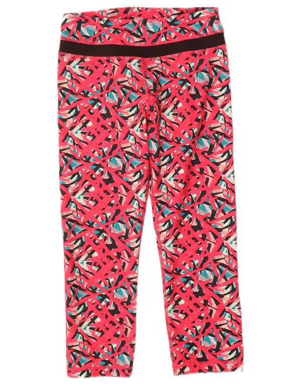 Puma Womens Capri Leggings UK 8 Small Pink Geometric