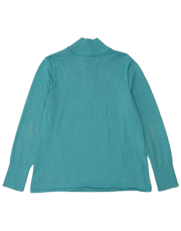 Eddie Bauer Pull col zippé pour femme UK 18 XL Bleu Polyester