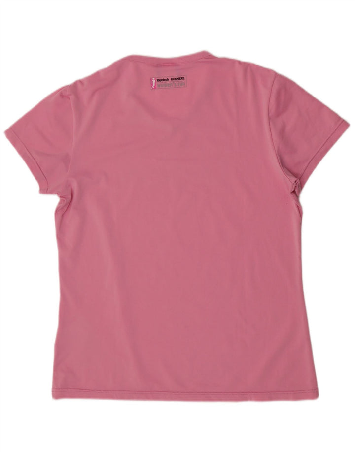 Reebok T-shirt graphique à manches courtes pour femme UK 14 Rose moyen Polyester