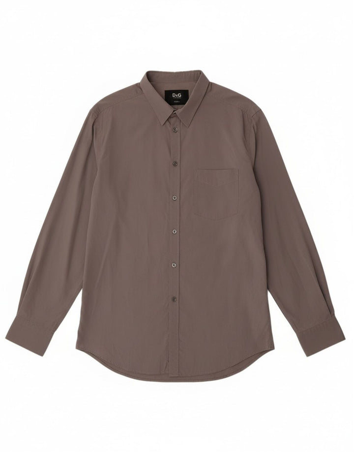 Dolce & Gabbana Chemise Slim Homme IT 52 Grand Coton Gris