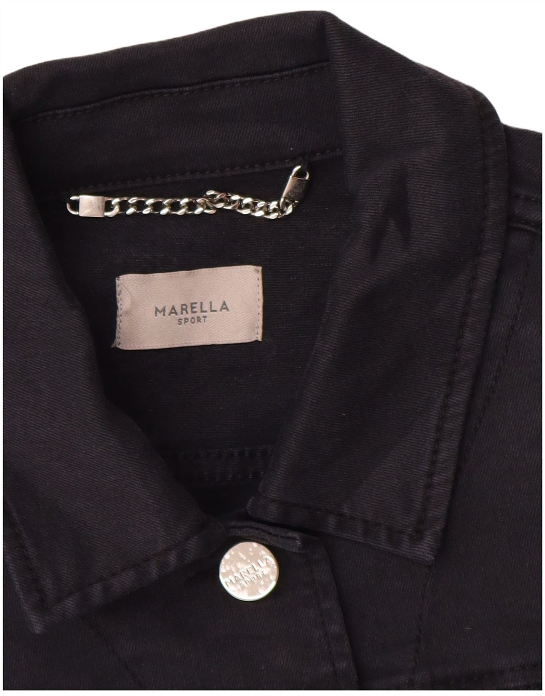 MARELLA Veste en jean pour femme UK 10 Small Bleu marine