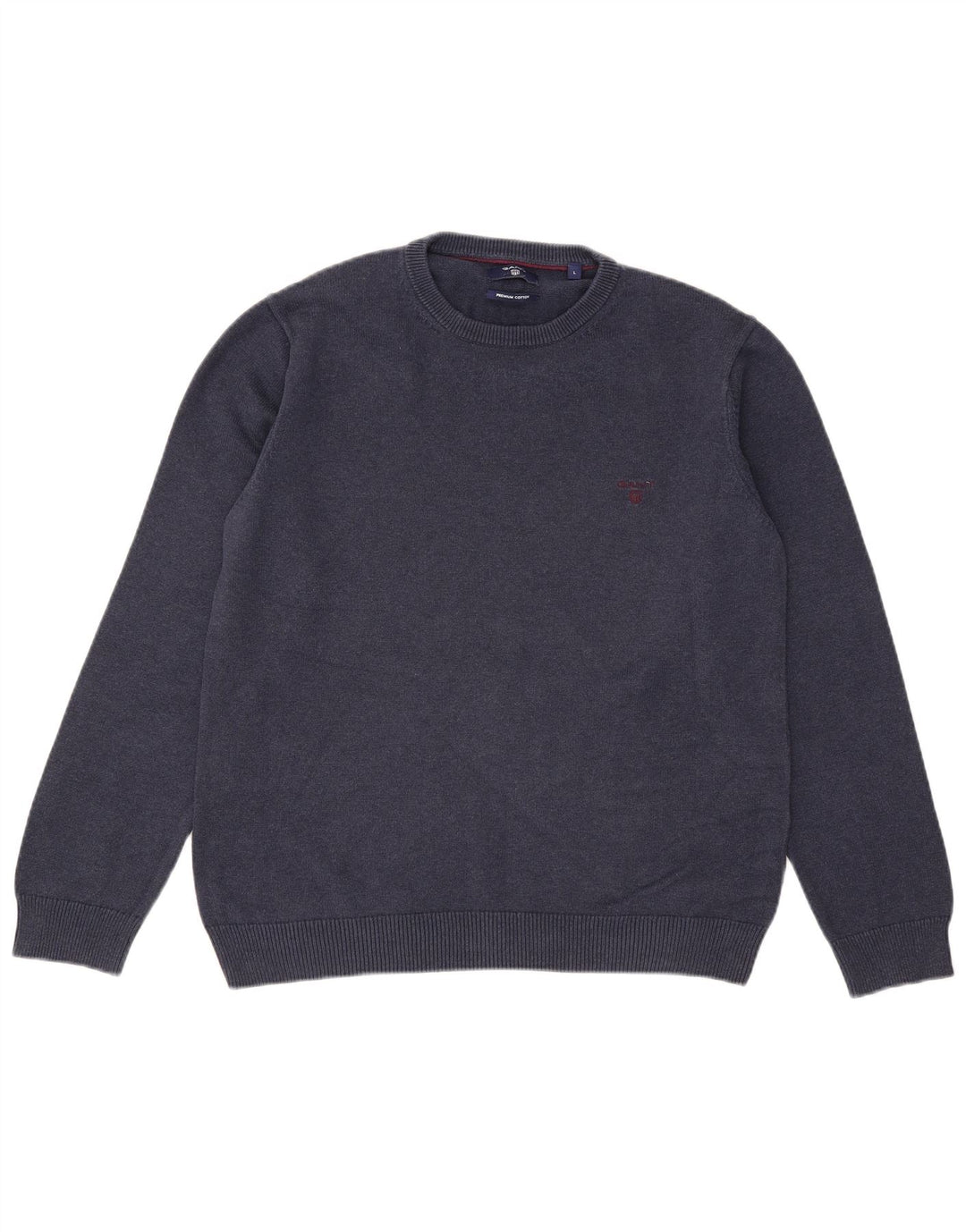 Gant Pull à col rond pour homme en coton bleu marine Taille L