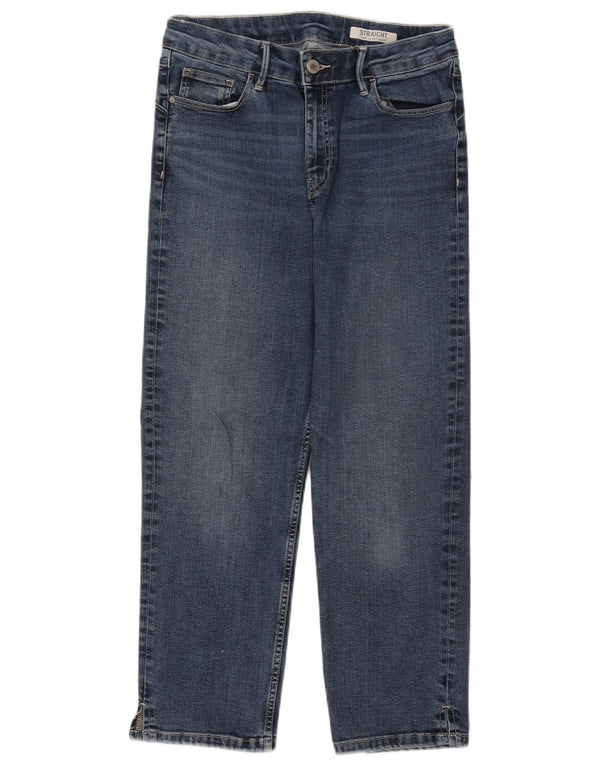 Marks & Spencer Jean Capri droit pour femme UK 12 Medium W30 L23 Bleu