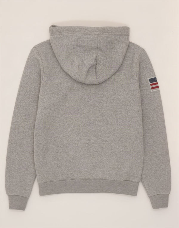 U.S. Polo Assn. Pull à capuche zippé graphique pour hommes, grand coton gris