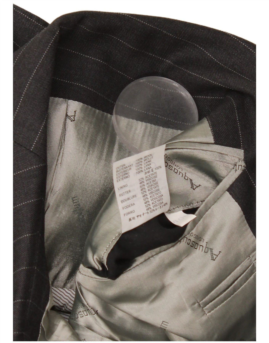 Aquascutum Veste Blazer 3 Boutons pour Homme UK 40 Grande Laine à Rayures Grises