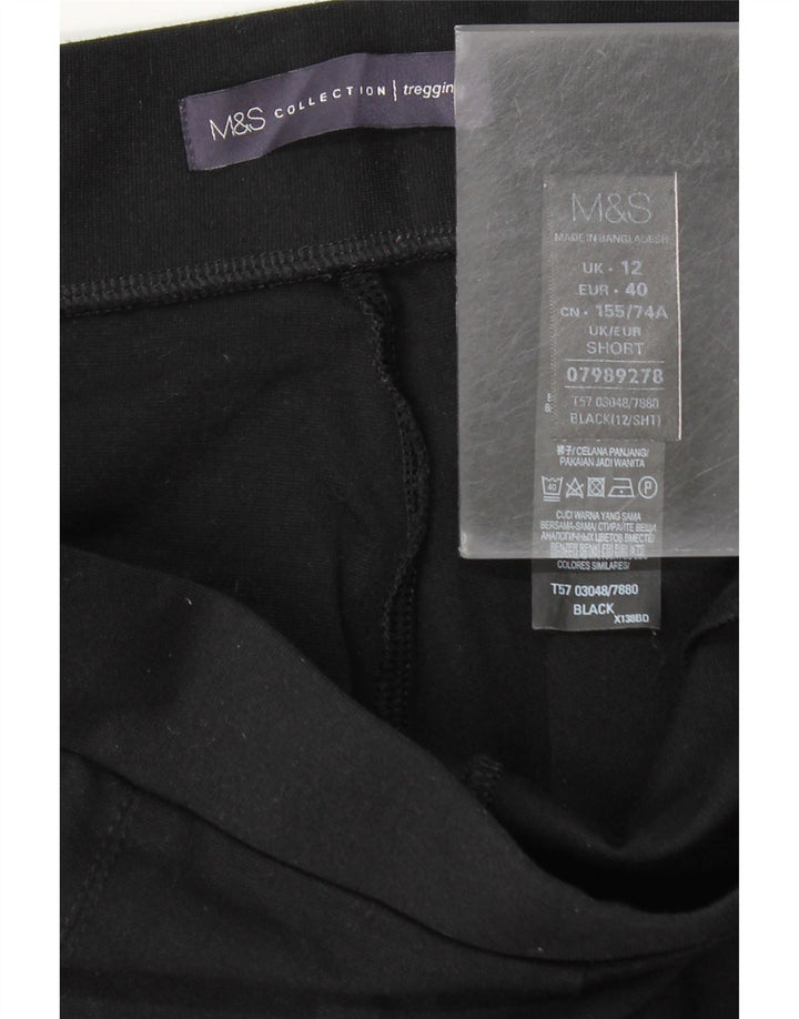 Marks & Spencer Leggings Femme UK 12 Medium Noir Viscose