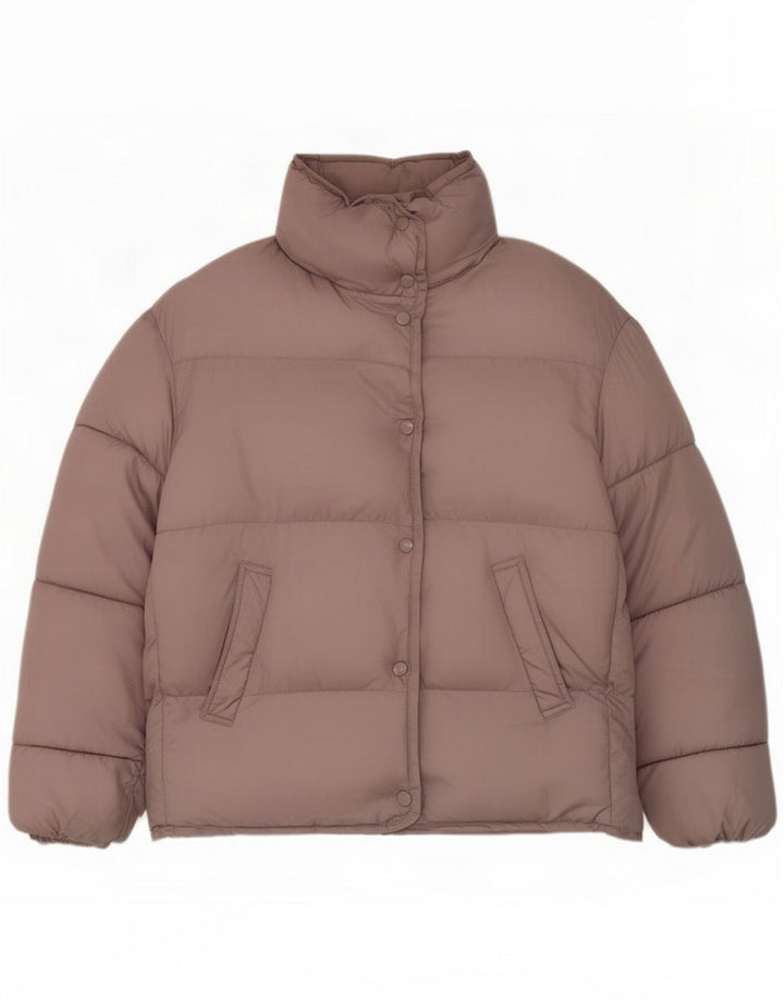 Zara Veste matelassée surdimensionnée pour femme UK 6 XS Rose Polyester