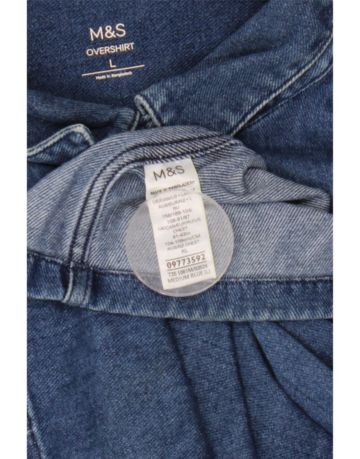 Marks & Spencer Chemise surchemise en jean pour homme en coton bleu grand classique