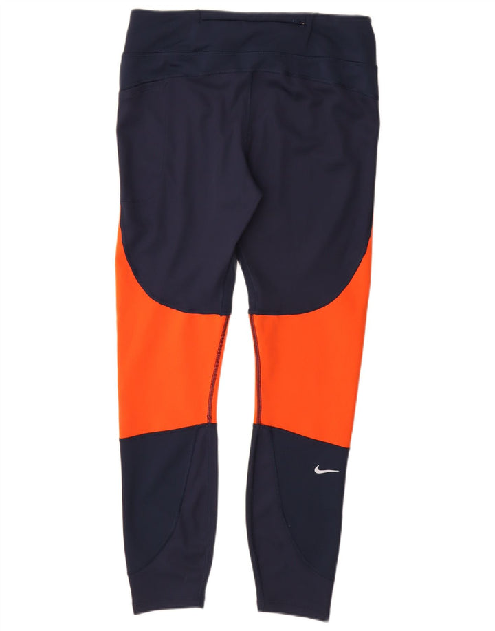 Nike Leggings Femme UK 44 Large Bleu Marine Colorblock Polyester
