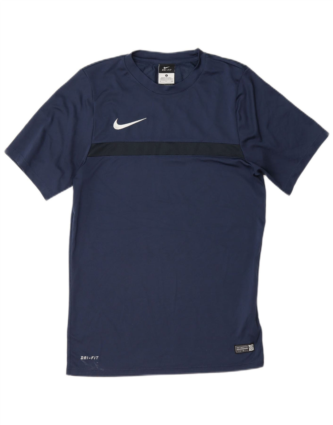 Nike Hommes Dri Fit T-Shirt Haut Petit Bleu Marine Colorblock Polyester