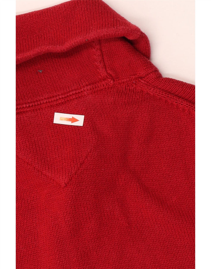 Tommy Hilfiger Pull à col châle pour homme Petit coton rouge