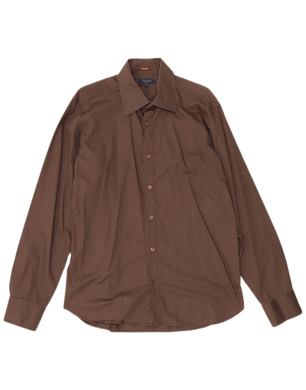 Ted Baker Chemise Homme Taille 5 Grand Coton Marron