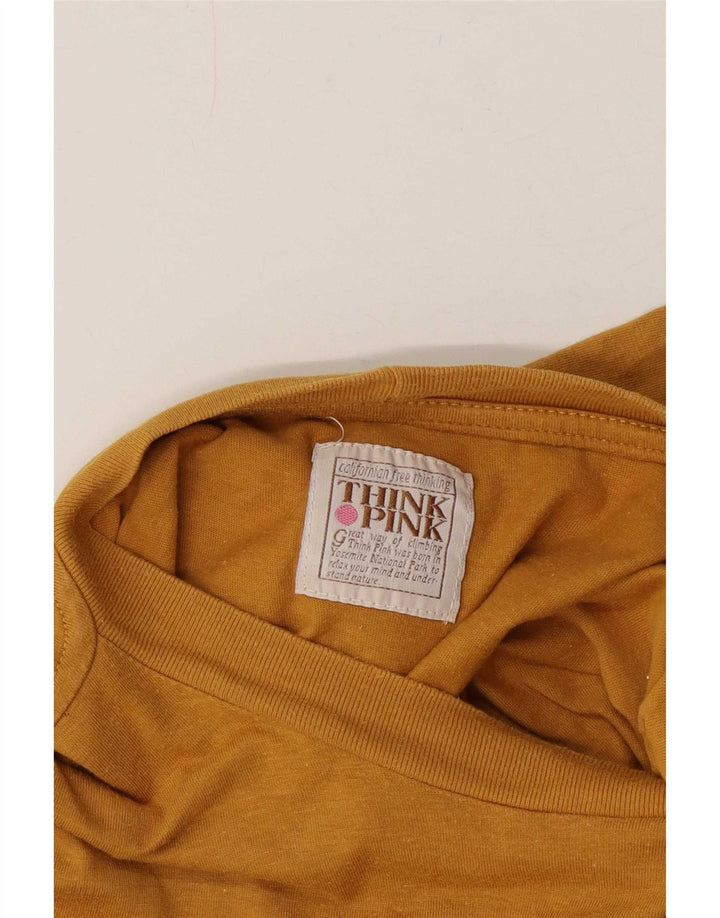 Think Pink T-Shirt Homme Haut Large Jaune