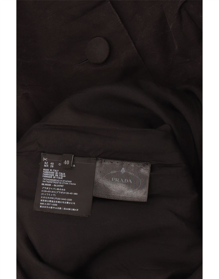 Robe fourreau à manches 3/4 pour femme Prada IT 40 Small Black Cupro
