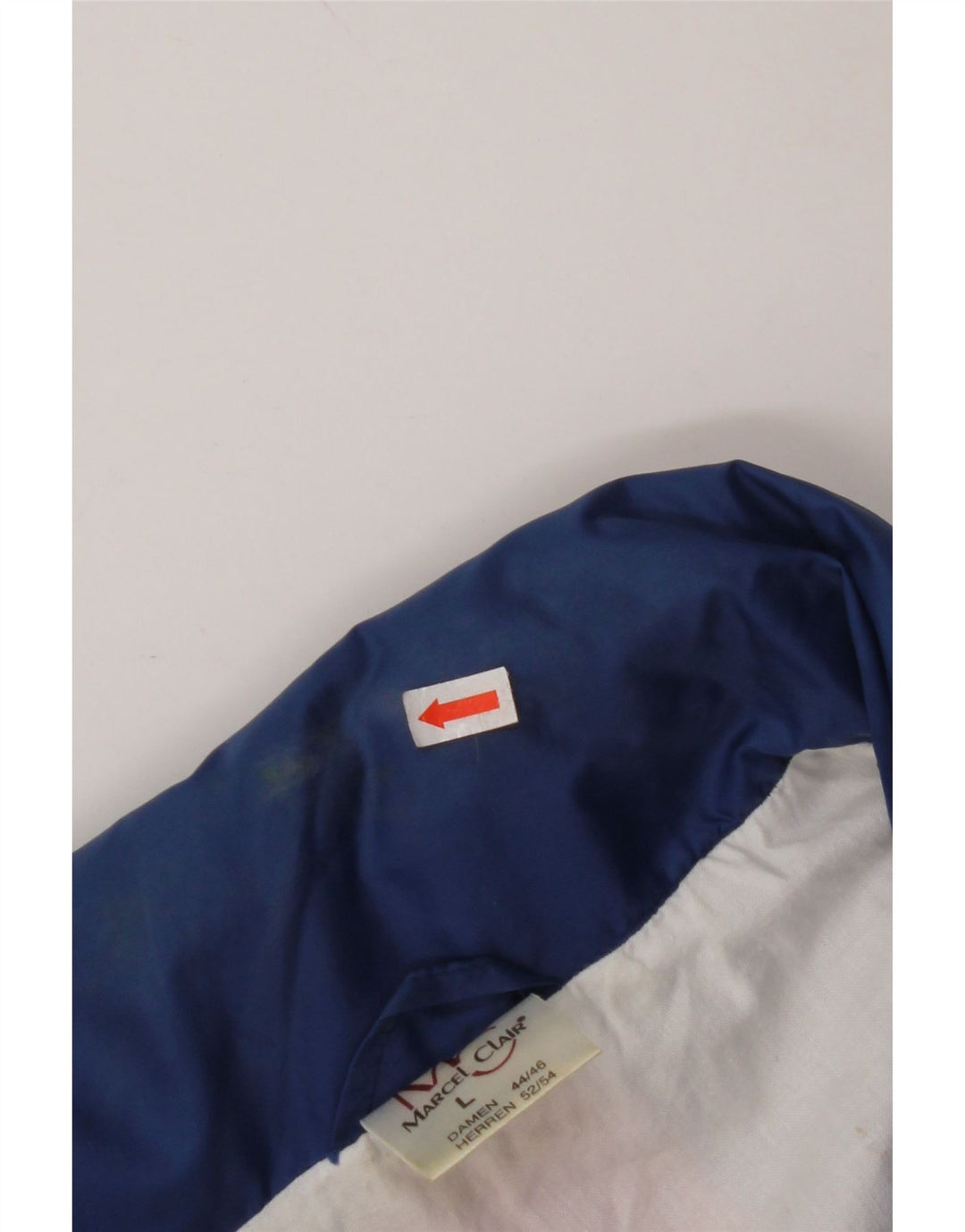 MARCEL CLAIR Veste de pluie à capuche pour homme UK 40 Large Bleu Colorblock