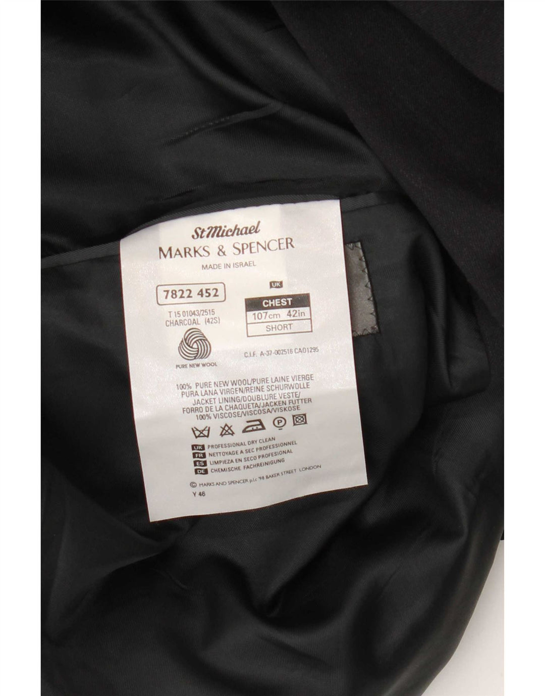Marks & Spencer Veste blazer double boutonnage pour homme UK 42 Large Gris
