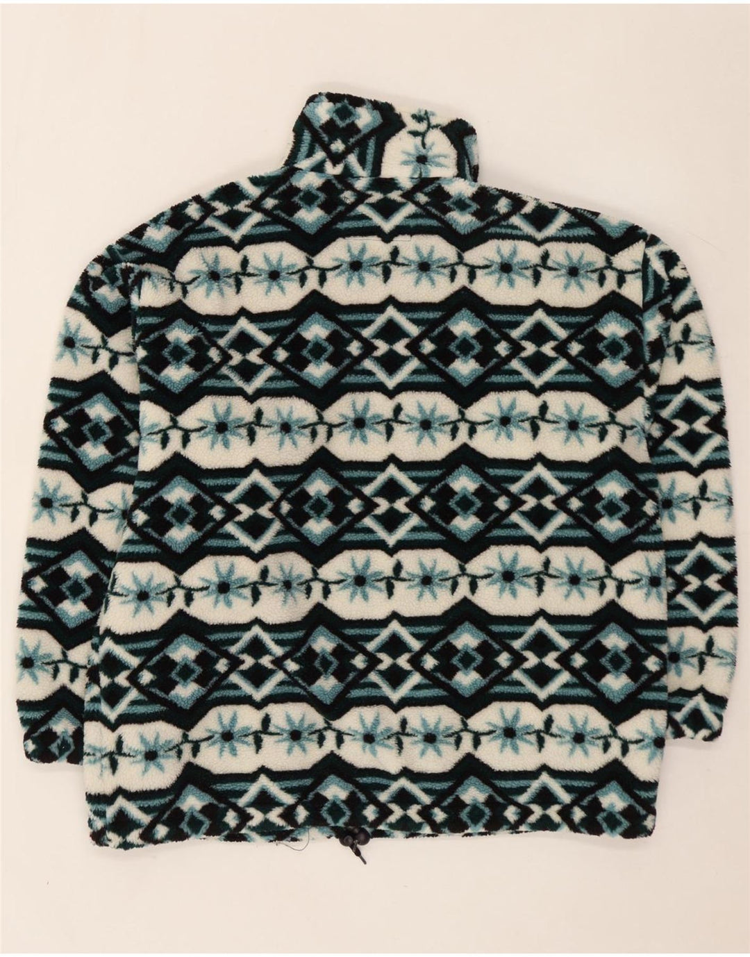 VINTAGE Veste polaire homme UK 40 Grand Bleu Géométrique